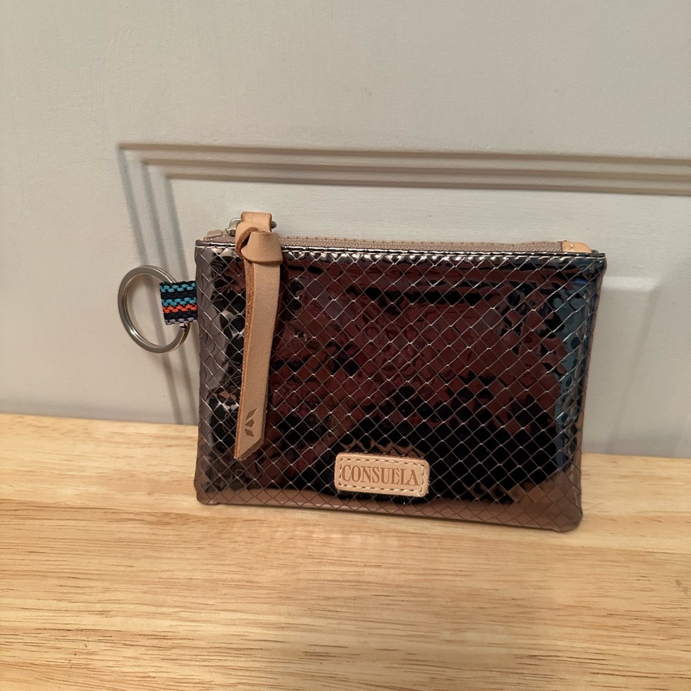 Consuela Gold and Silver Textured Pouch NWOT